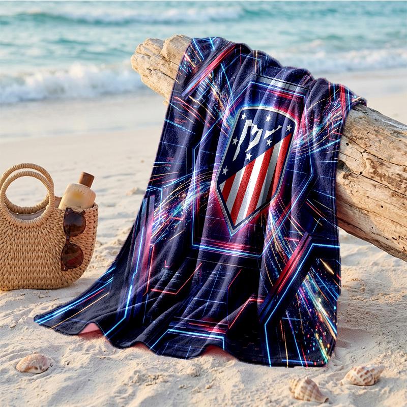 Atletico Madrid Print Microfiber Beach Towel Quick Dry Absorbent Large Towel For Beach Swimming Travel