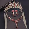 Vintage Crystal Tiaras Bridal Jewelry Sets for Women Prom Wedding Earring Necklace Set Bride Crown Jewelry Sets