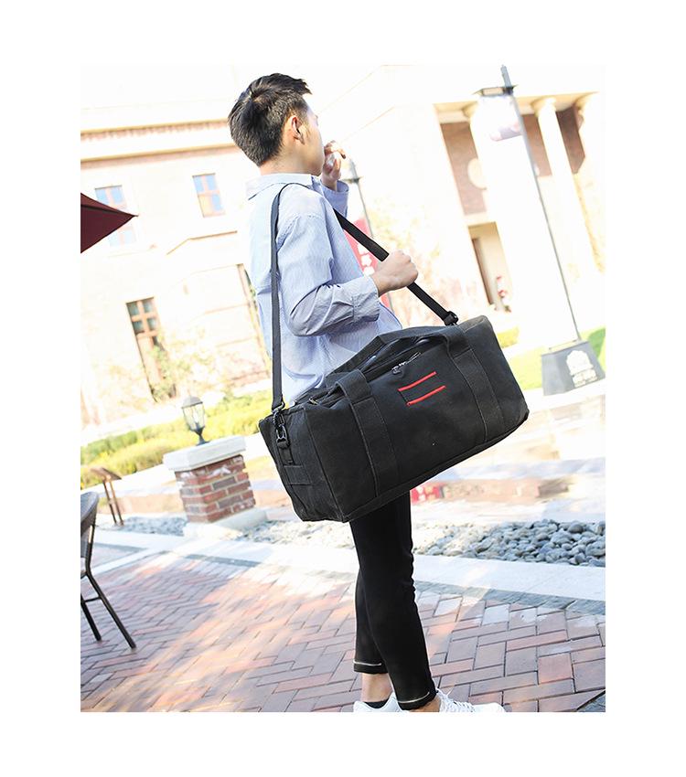 Men's Canvas Travel Tote: Large Capacity Shoulder & Handheld Bag