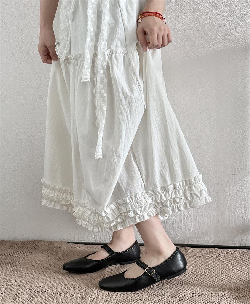 25 autumn new all-sheepskin Mary Jane single shoes round head buckle retro shallow mouth stitching ballet women's shoes