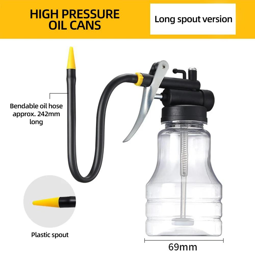 250ML Oil Can Pump Oiler Bottle Manual Oiler for Oiling Lubrication Oiler Oil Spray Bottle Nozzle Machine Oil Pot Grease Guns