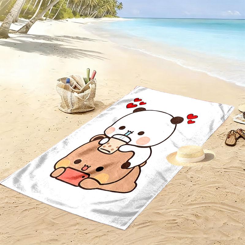 Asciugamano da Spiaggia con Stampa Bubu Dudu, Asciugamano Grande Morbido Asciugatura Rapida per Spiaggia Campeggio Nuoto