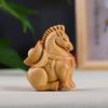 Tang Dynasty Horse Handheld Solid Wood Carving - Natural Cliff Cypress Animal Zodiac Ornament