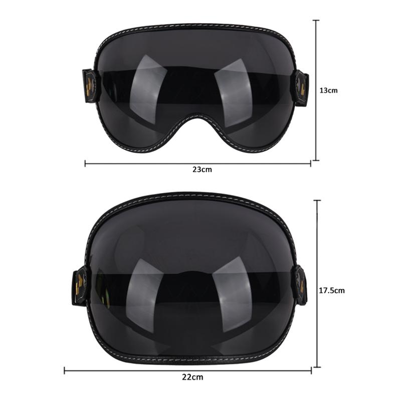 Uchoose Fit All Vintage Retro Open Face Half Helmet Motorcycle Helmet Bubble Shield Visor Lens Sunglasses Goggles Accessories