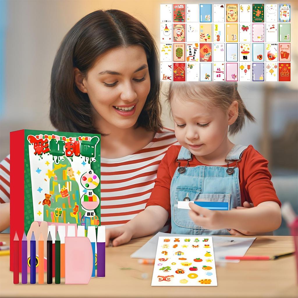 DIY Dot-color Scratch Children Fun Bookmark Hand-painted Scratch Paper Card Postcard Toy10ml