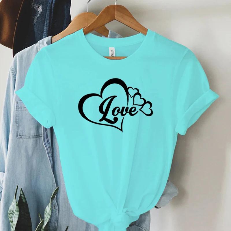 Lover Heart Graphic Summer T Shirts Women Hearts Gift Short Sleeve Tshirt Round Neck Classic Tops Lover Heart Essential Tshirt