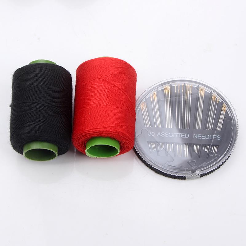 Polyester Sewing Thread Set: White, Black, Colored Threads & Needles for Hand & Embroidery Sewing