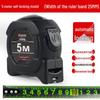 Automatic Locking Fluorescent Steel Tape Measure - Black Technology, 5m/10m, Thickened, Drop-Proof, Wear-Resistant