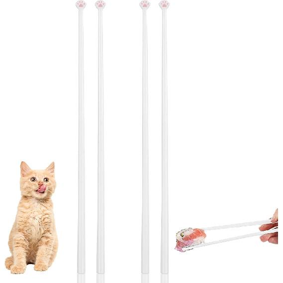 2 Pairs Cat Paw Chopsticks Cute Fun Chopsticks Cat Lover Gifts Reble Kitty Themed Chopstick Gift for Fun Dining Experience