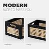 Solid Wood Storage Box Retro Desktop Imitate Rattan Basket Book Snacks Sundries Cosmetics Organizer Boxes Home Decor Basket