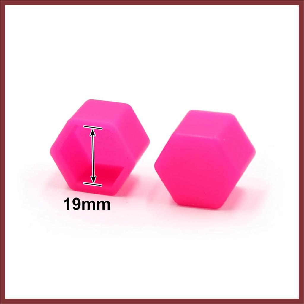 20 Pcs 19mm Pink Silicone Luminous Car Wheel Tyre Hub Screw Bolt Nut Cap Covers Replace Parts