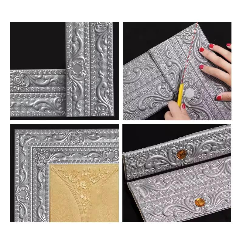 1ROLL 2.3MX12CM Skirting Ceiling Decoration Strip Wall Stickers Self Adhesive Baseboard Waterproof Waist Line Border Wall Top