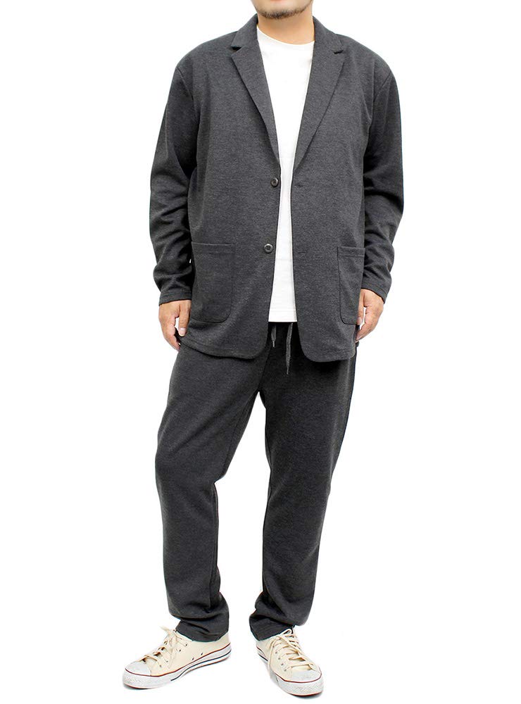 

Однотонный мужской спортивный костюм большого размера из эластичного понте, приталенный жакет и спортивные брюки, размер 5XL, угольный