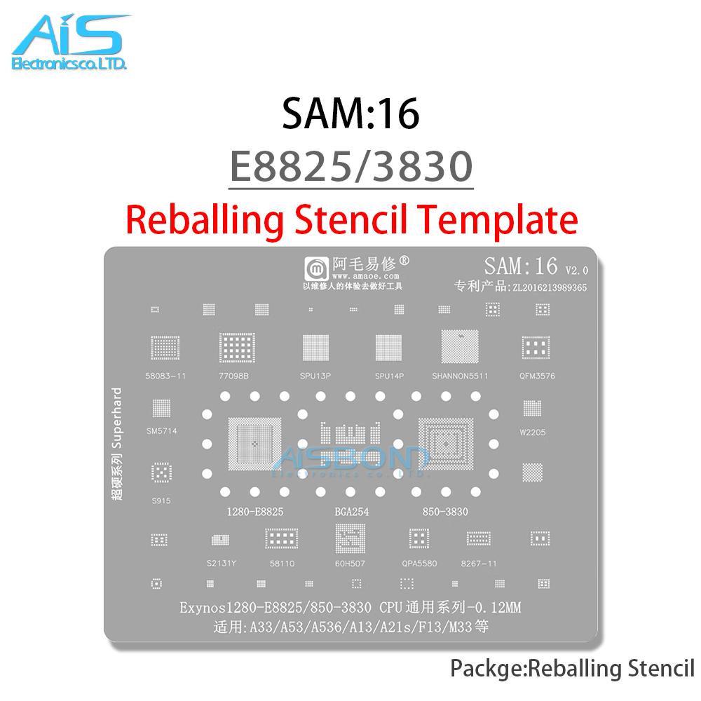 Amaoe BGA Reballing Stencil For Samsung All Galaxy series A full range Exynos Snapdragon CPU Power Charger RF IC Tin Net Repair SAM16