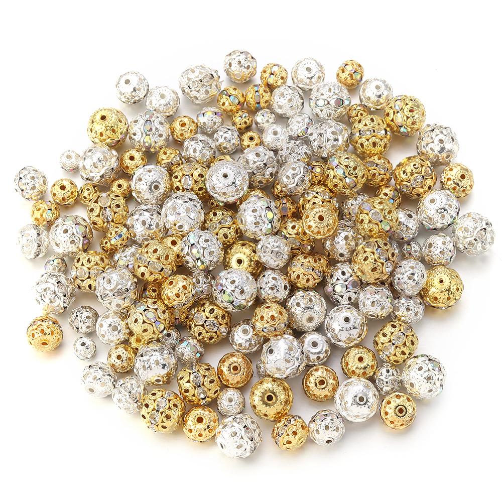 10-20pcs/Lot Round Rhinestone Crystal Beads for Jewelry Making Round Spacer Beads For Jewelry Making DIY Bracelets Necklace
