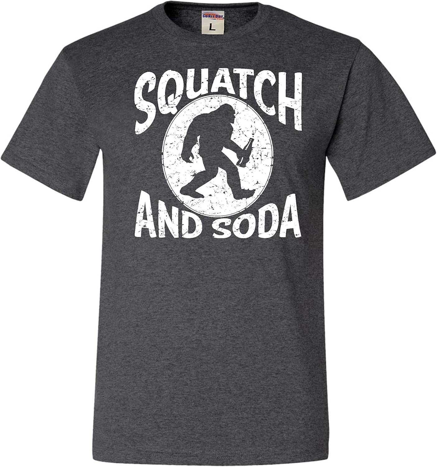 Go All Out Adult Squatch and Soda Bigfoot Sasquatch Scotch and Soda T-Shirt Unisex T-Shirt S