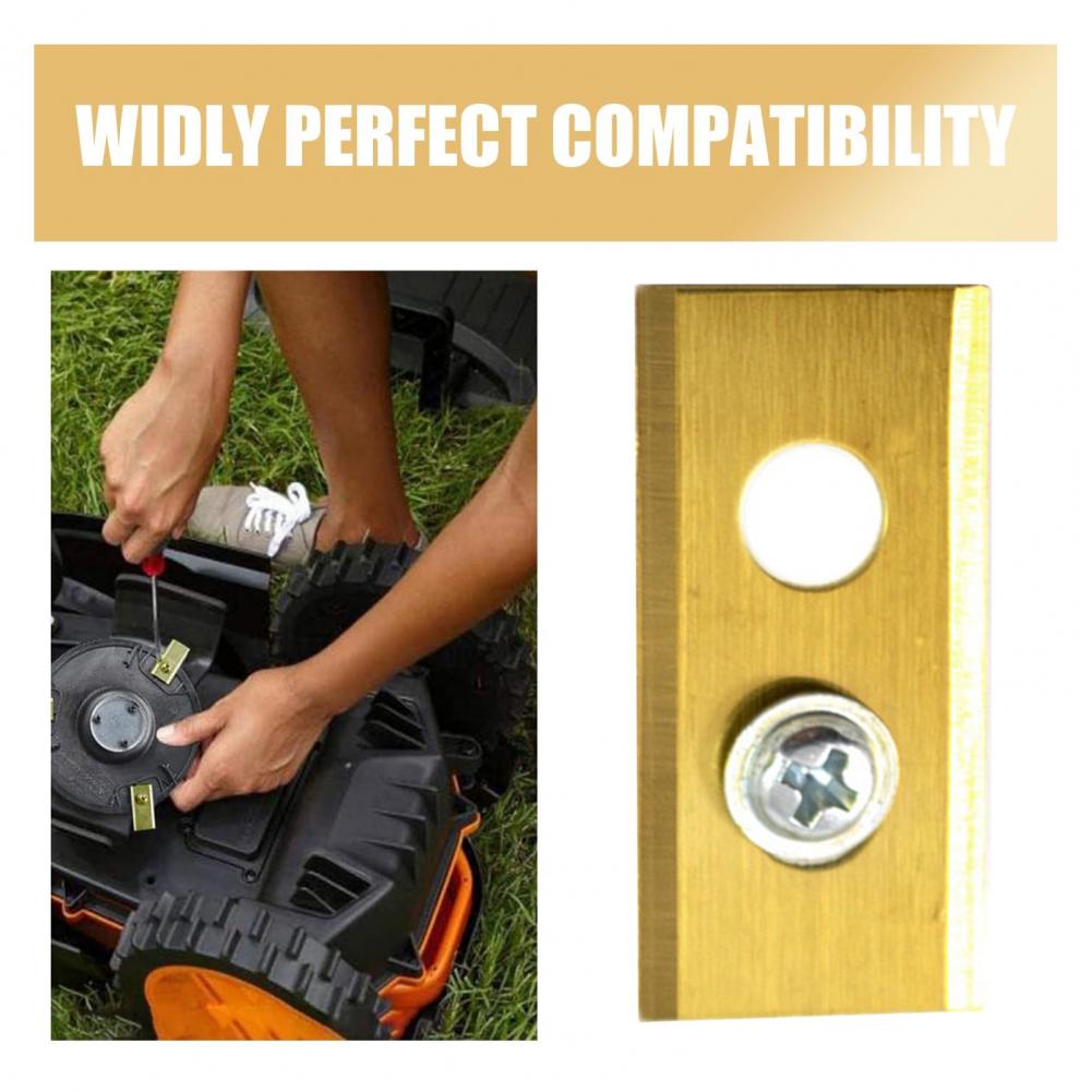 45 Pcs Lawn Mower Blades Stainless Steel Double Hole Blades Lawnmower Blades with Screws for WORX Landroid Models