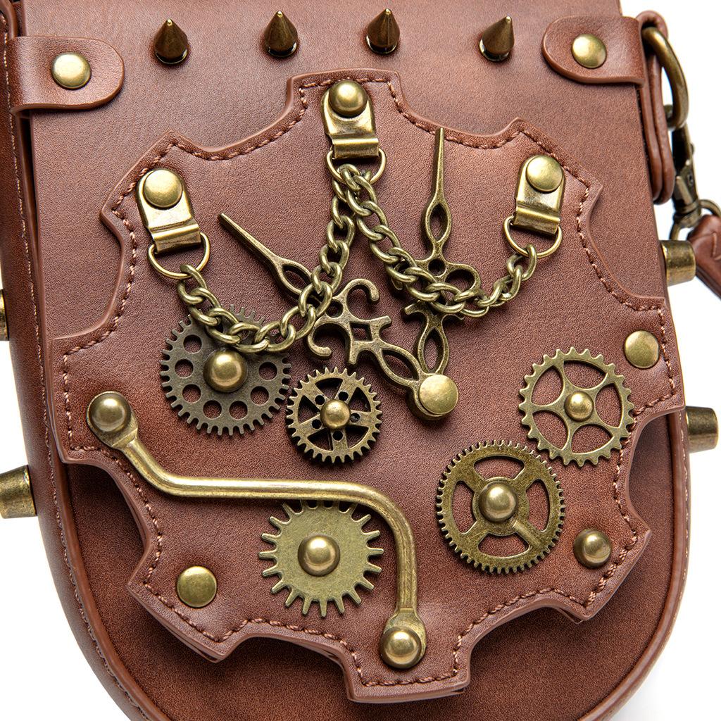 Medeltida Retro PU Tung Industri Dumplingväska, En Nisch Original Damens Enkelaxel Crossbody Mobiltelefon Myntväska