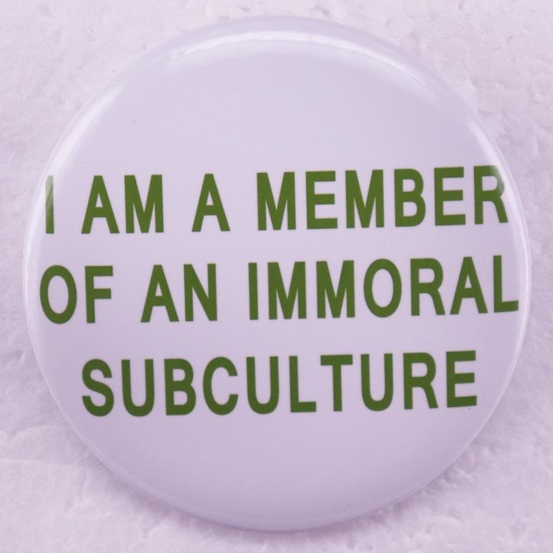 White Hobby Intro Brooch Badge Gift
