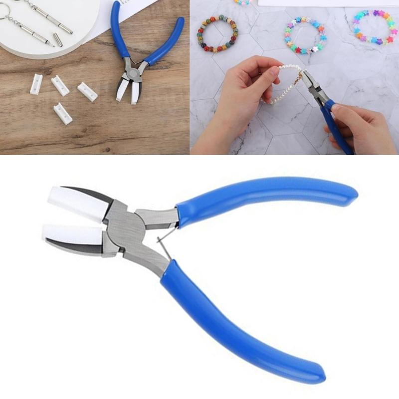 Jewelry Making Pliers Tool for Beading Looping Shaping Wire Carbon Steel Pliers Tool Soft Jaws Pliers Nylon Flat Pliers