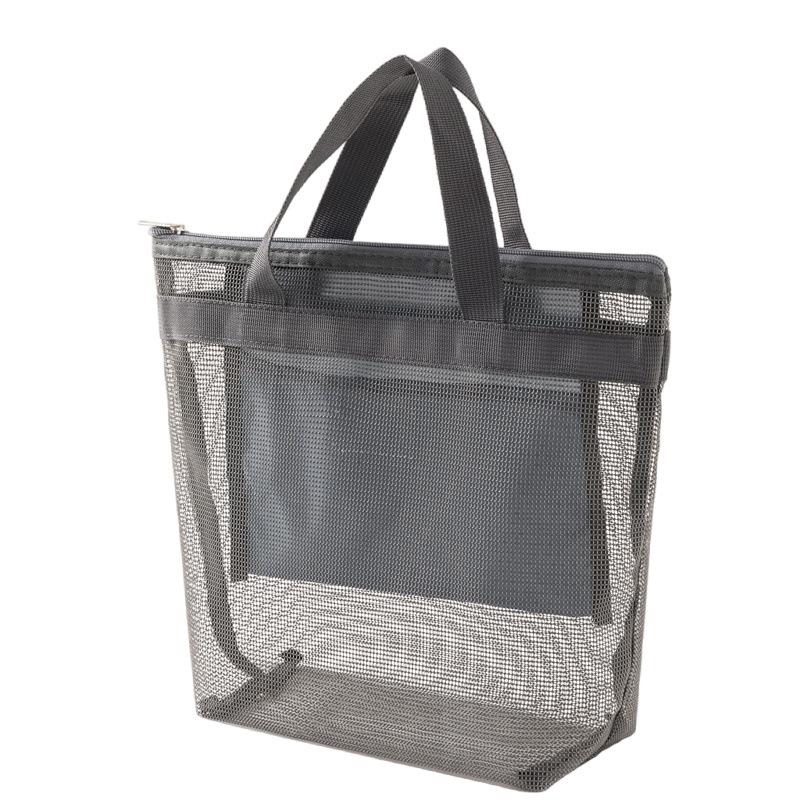 

Mesh Large Capacity Cosmetic Bags Toiletry Skin Care Product Organizer Travel Washing Bath Accessories Bags Swimming Beach Bag темно-серого
