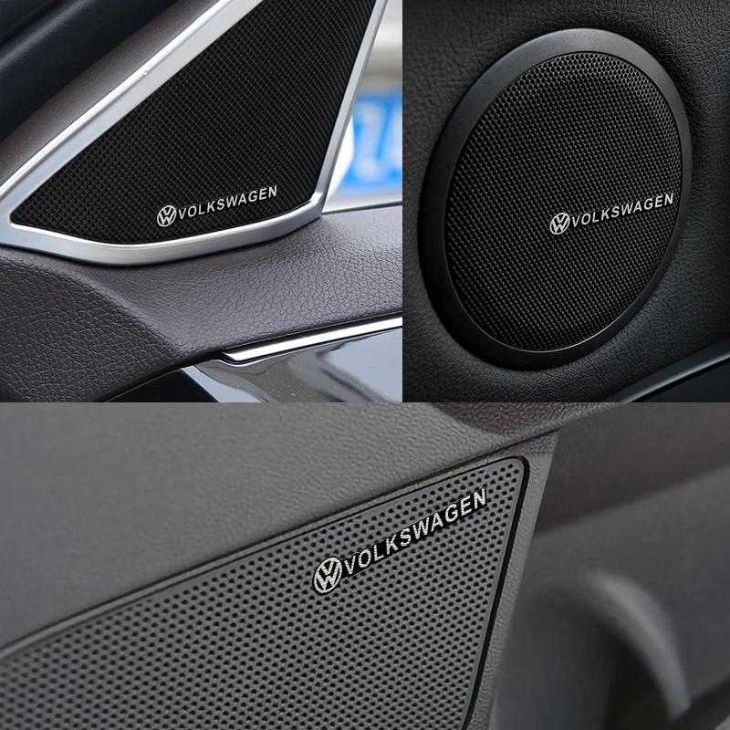 Für VOLKSWAGEN VW Auto Audio Dekorieren 3D Aluminium Emblem Abzeichen Aufkleber Dekal Zubehör Für Volkswagen VW R GTI Golf Käfer Polo