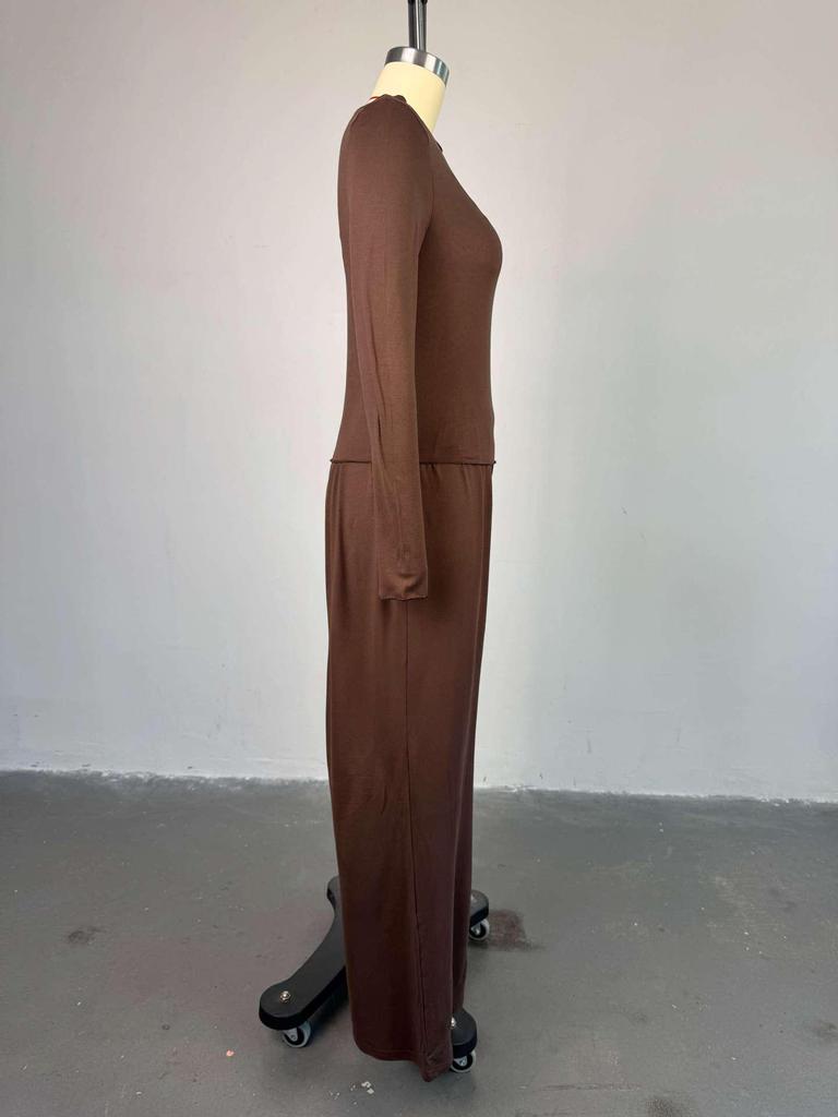 2025 Summer Women's Cross-Border Casual Set: Long Coat, Long-Sleeved T-Shirt, and High-Waisted Pants