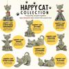 Whimsical Grey Buddha Cat Figurine Meditation Yoga Collectible Happy Cat Collection Cat Lover Gifts for Women Meditation Yoga Statuettes Decor
