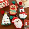 Lovely Santa Cartoon Plush Toy for Kids Keychain Christmas Tree Cartoon Santa Soft Charm Stuffed Reindeer Toy