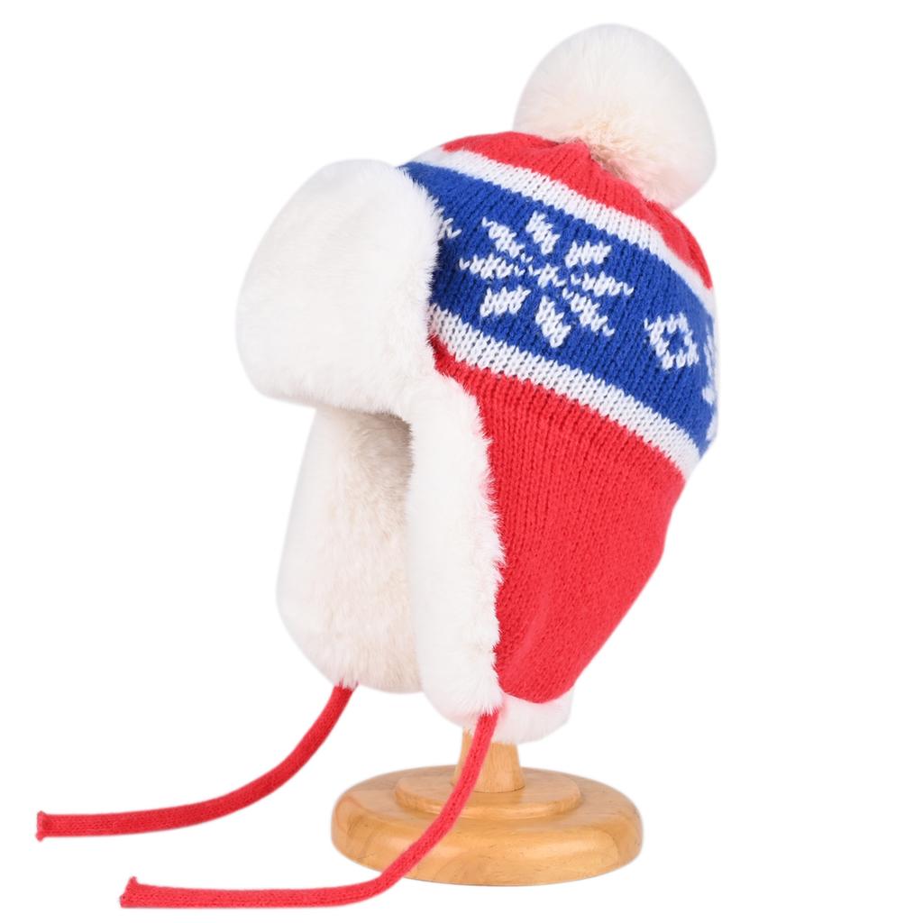 Fair Island Plush Knitted Hat Women's Autumn and Winter Warm Ear Protection Hat Cute Thickened Cold Wool Hat