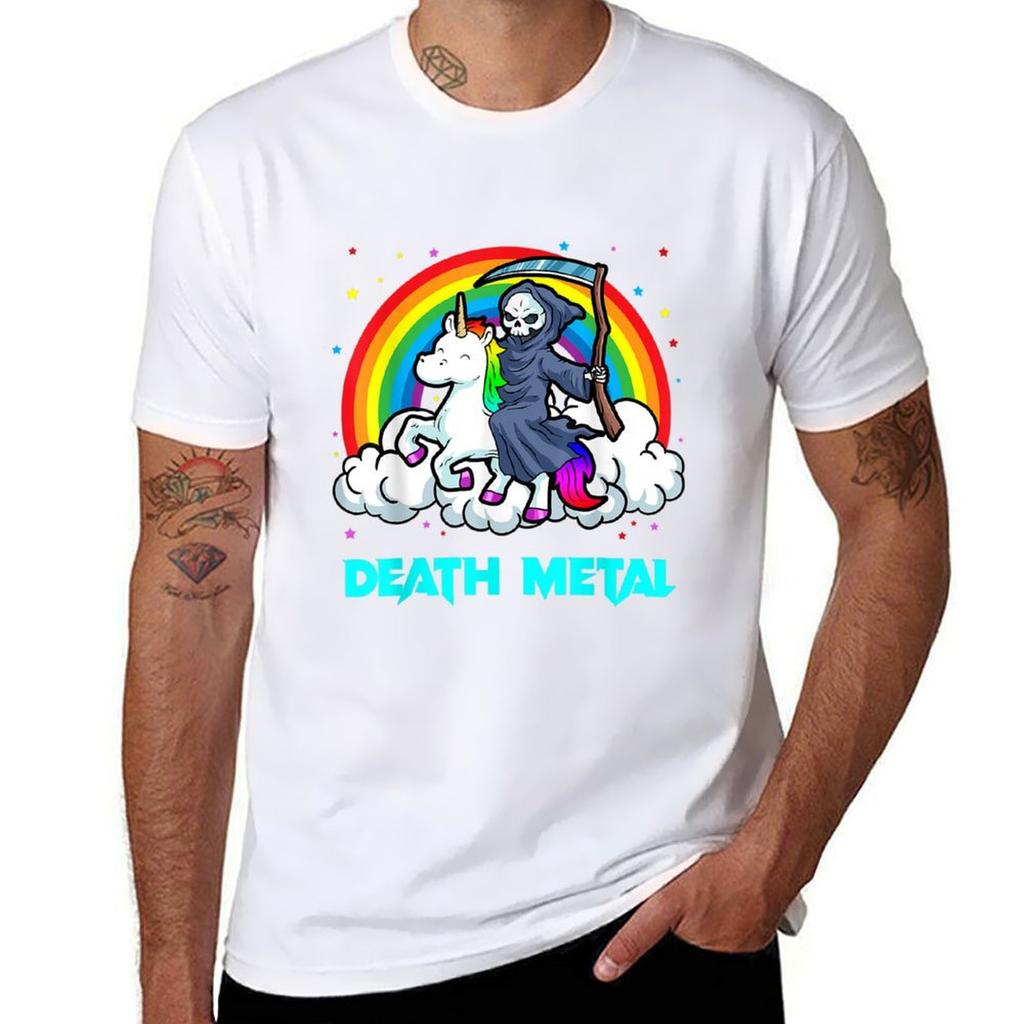 Grim Metal Shirt Pack Unisex T Shirts Unicorn TShirt Cotton Heavy for Unisex Rainbow Graphic Shirts Reaper T Metal Death