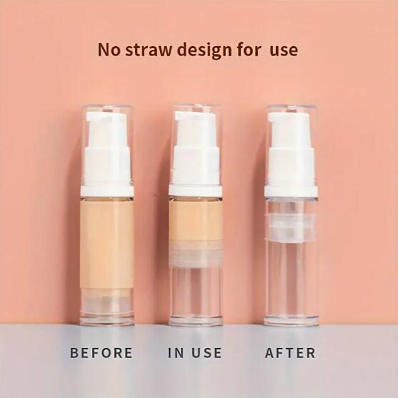 1 Set 5-10ML Clear Empty Refillable Airless Vacuum Pump Cream Lotion And Spray Portable Bottle Sample Packing For Toiletries