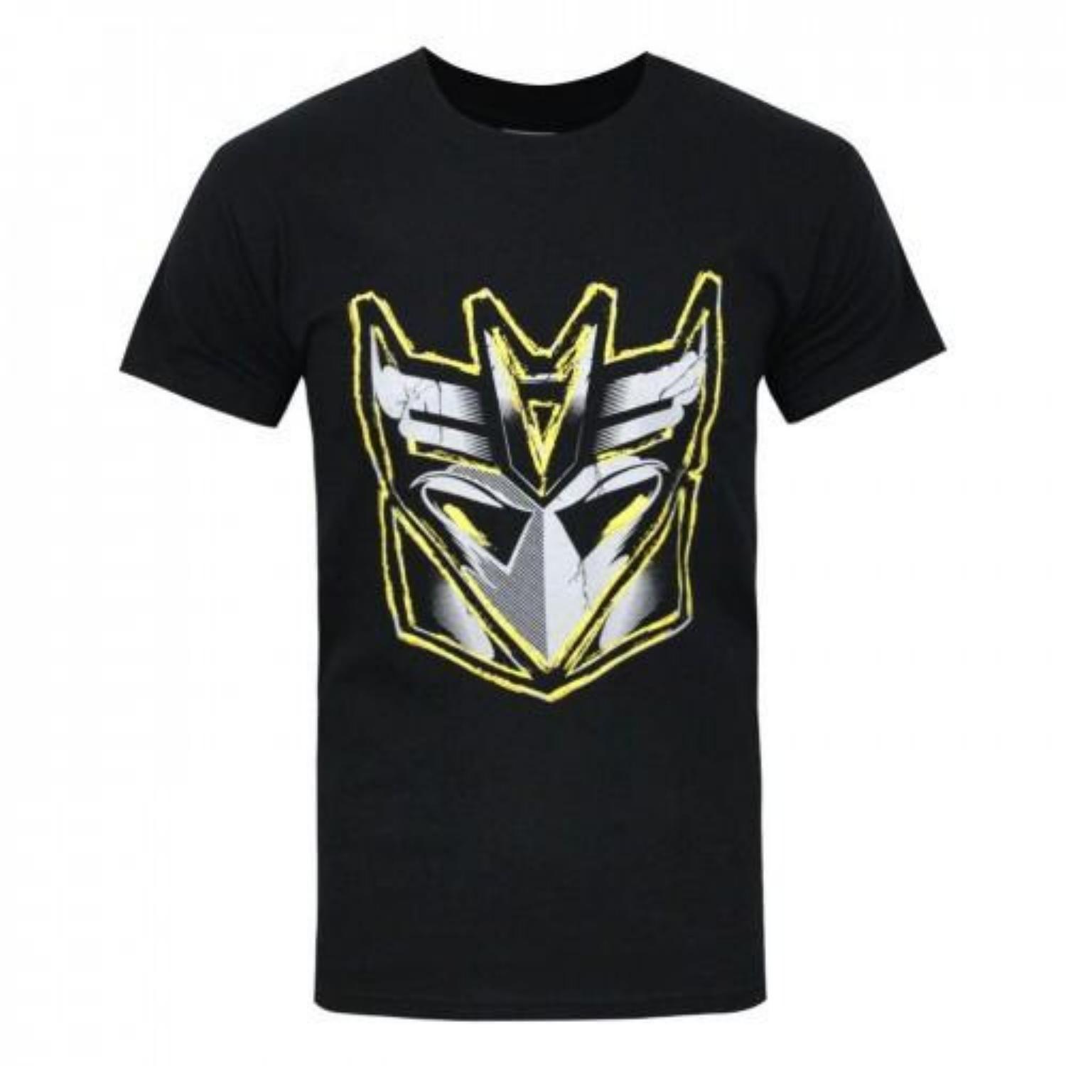 Transformers Official Mens Decepticon Metallic Logo T-Shirt S чёрный