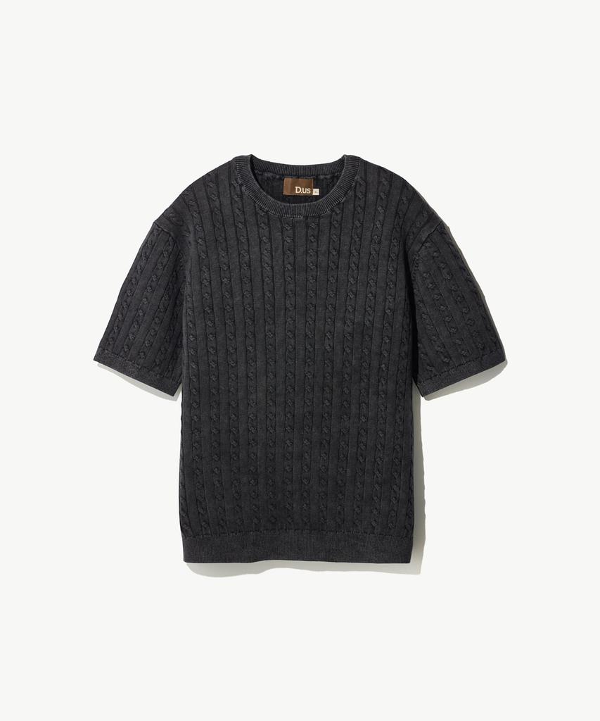 STCO Diems Premium Washed Round Knit Charcoal Gray (Semi-Oversized Fit)_Dktxb72Osc