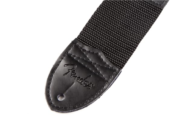 Sangle Poly Fender 2 Pouces Noire avec Logo Blanc