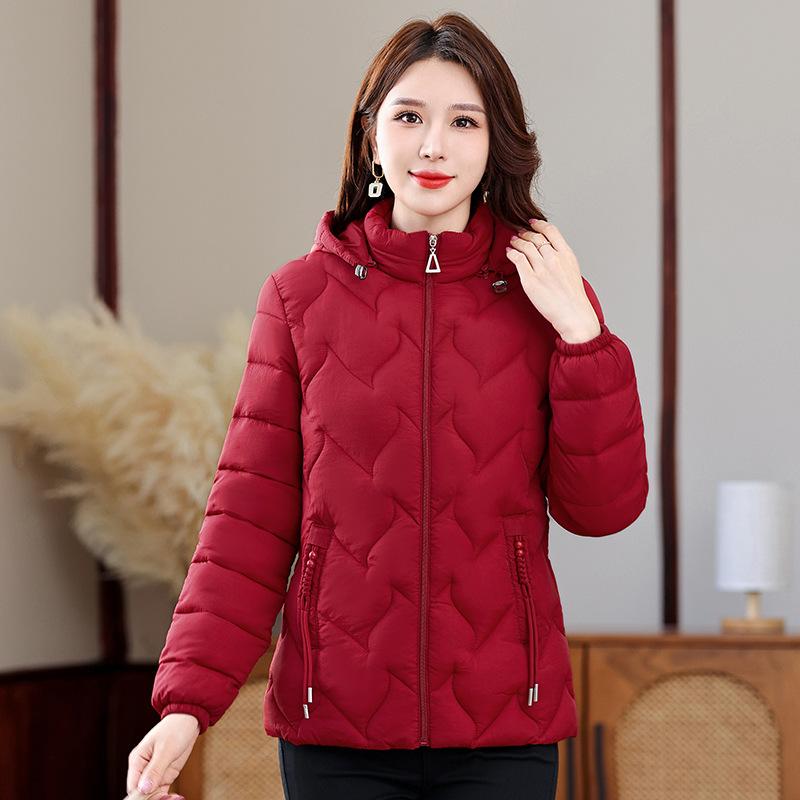 

Мягкое пуховое пальто для беременных, новое короткое зимнее легкое пуховое пальто средней и пожилой толщины, стеганая куртка женская 5XL красный