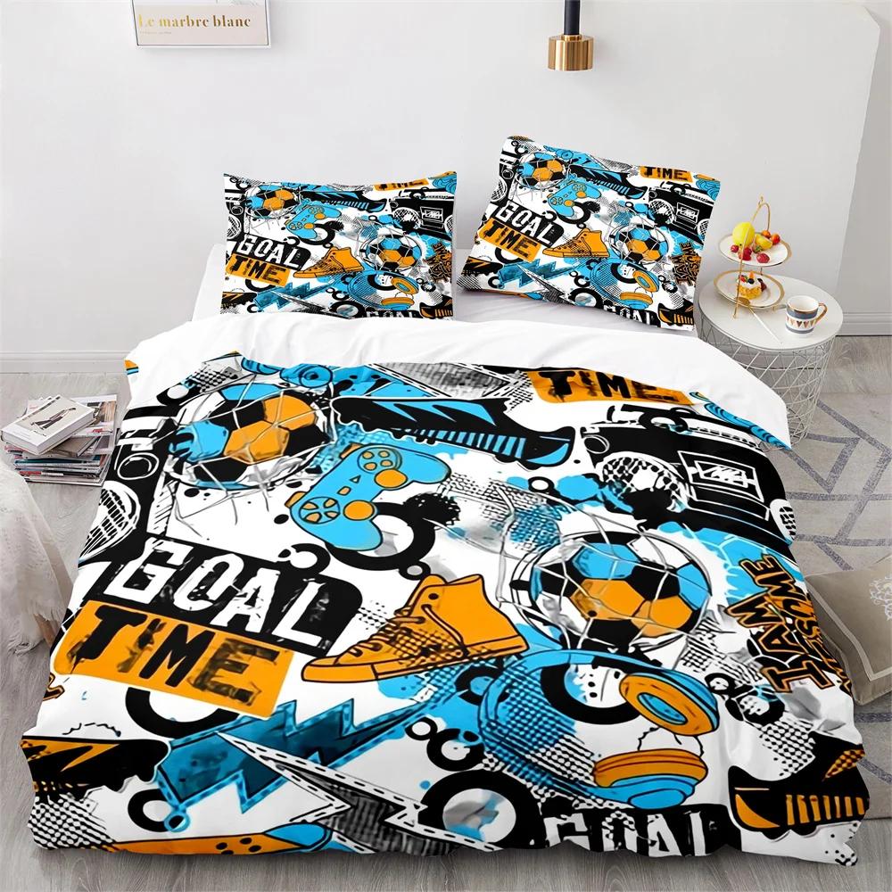 Boy's Gamepad Duvet Cover Set Single Double Size For Boys Girls Game Lover Bedding Set Polyester Comforter Cover With Pillowcase