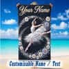 Floral Garden Theme Beach Towel Personalized Custom Name & Text Soft Quick Dry Beach Towel for Swimming Travel
