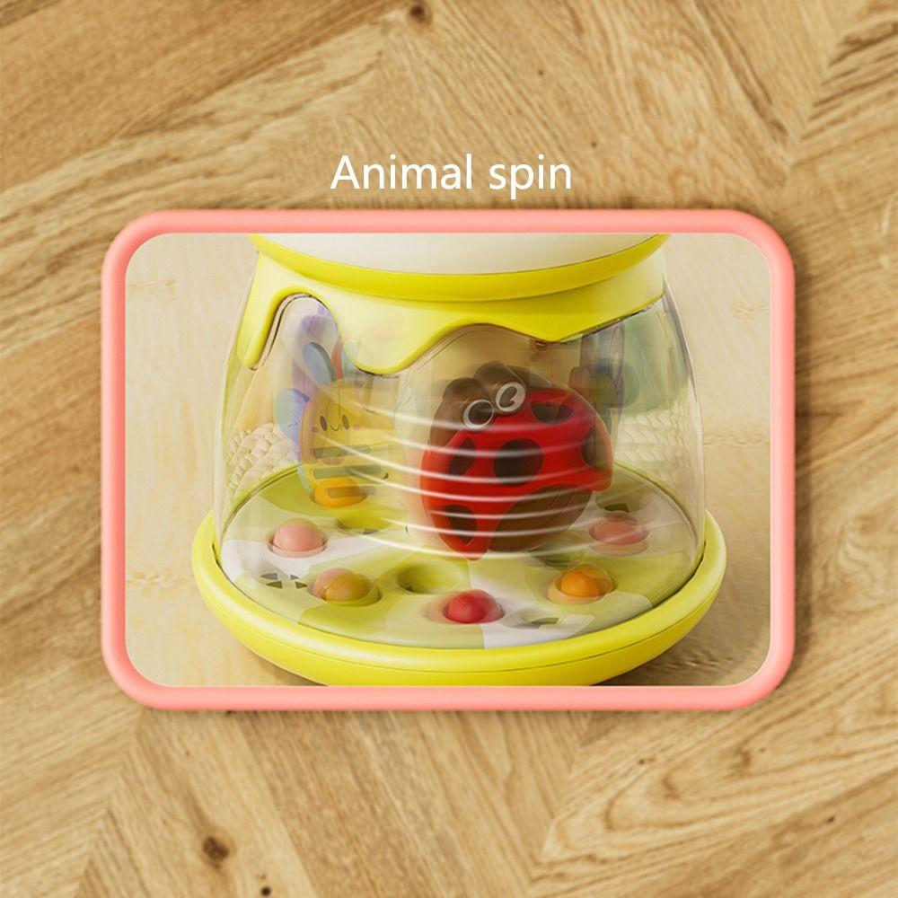 Portable Baby Pressing Jumping Ball Toy Rotating Push and Spin Carousel Activity Girls