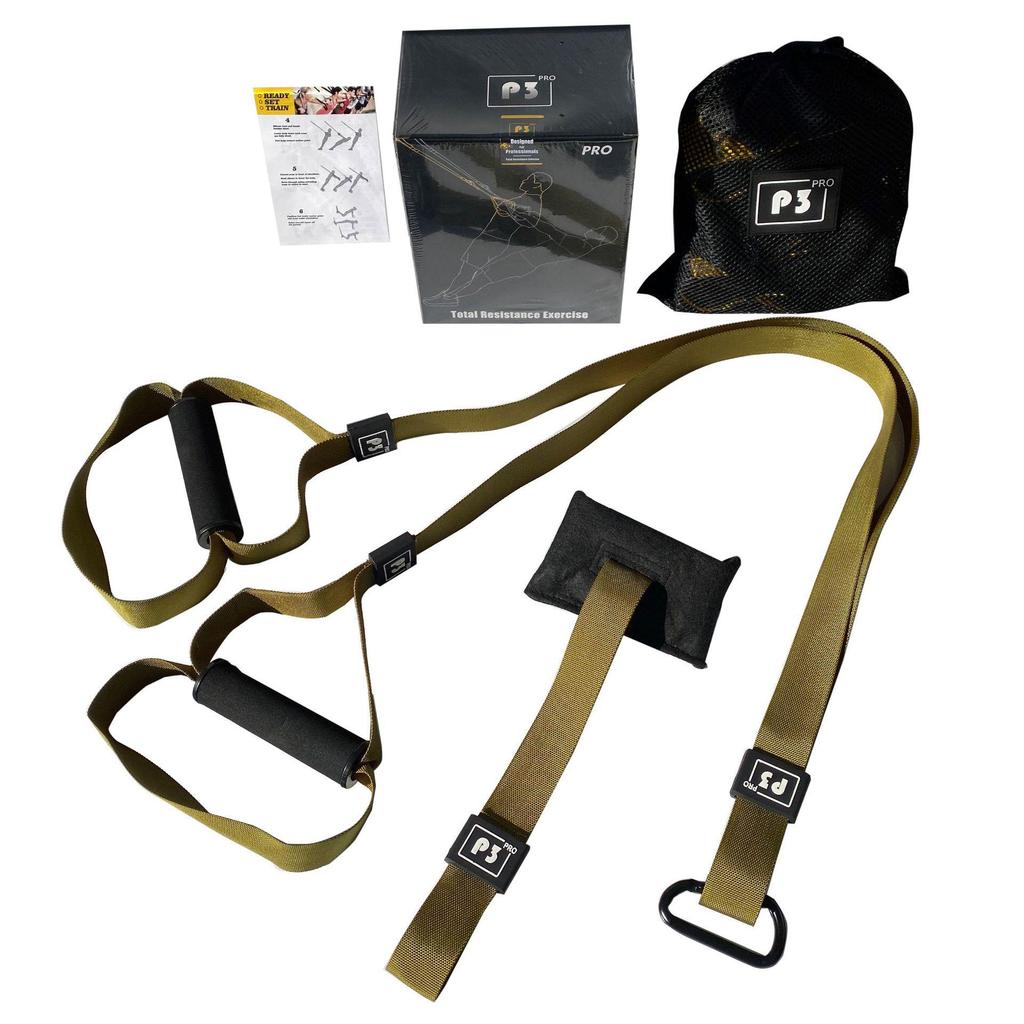 P3TRX Home Suspension Trainer: Fitness Straps, Resistance Bands, & Yoga Exercise Equipment