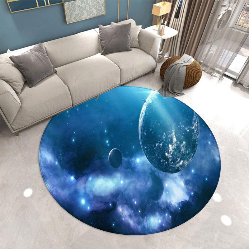 

Круглый ковер Звездная Вселенная для гостиной, спальни, ковер-ступенька, романтический мягкий ковер со звездой 40