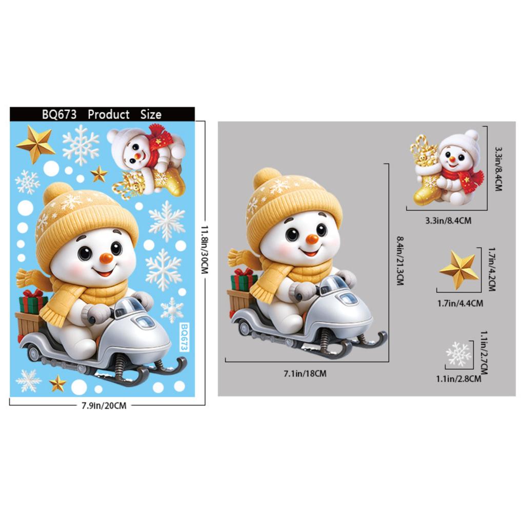 Cute Christmas Stickers , Double-sided Electrostatic Printing, 1Pieces Per Pack.