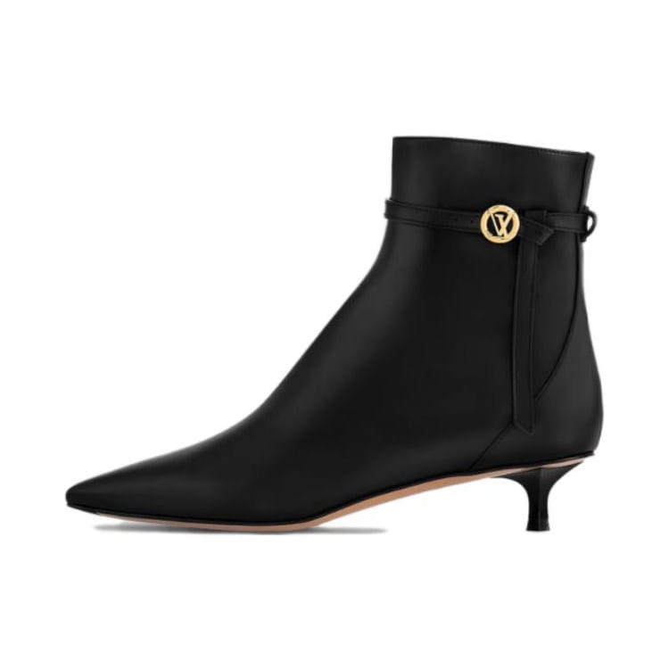 LOUIS VUITTON Stellar Leather Ankle Boots 3.5cm Women's Black 1ACLBJ