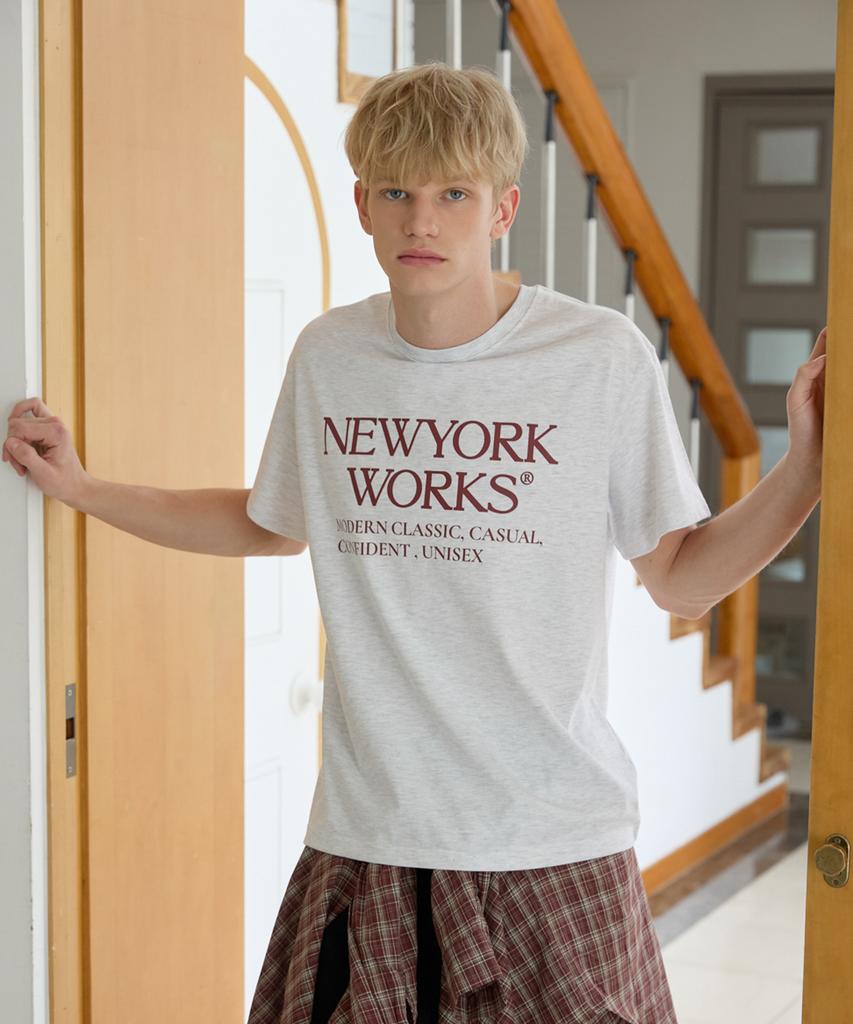 Nyuyogwogseu Unisex Oversized T-Shirt_ White Melange