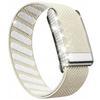 Diamond-Embedded Case for Whoop 5.0 Nylon Woven Elastic Strap Casual Wristband with Full-Diamond Bright Silver Metal U-Frame