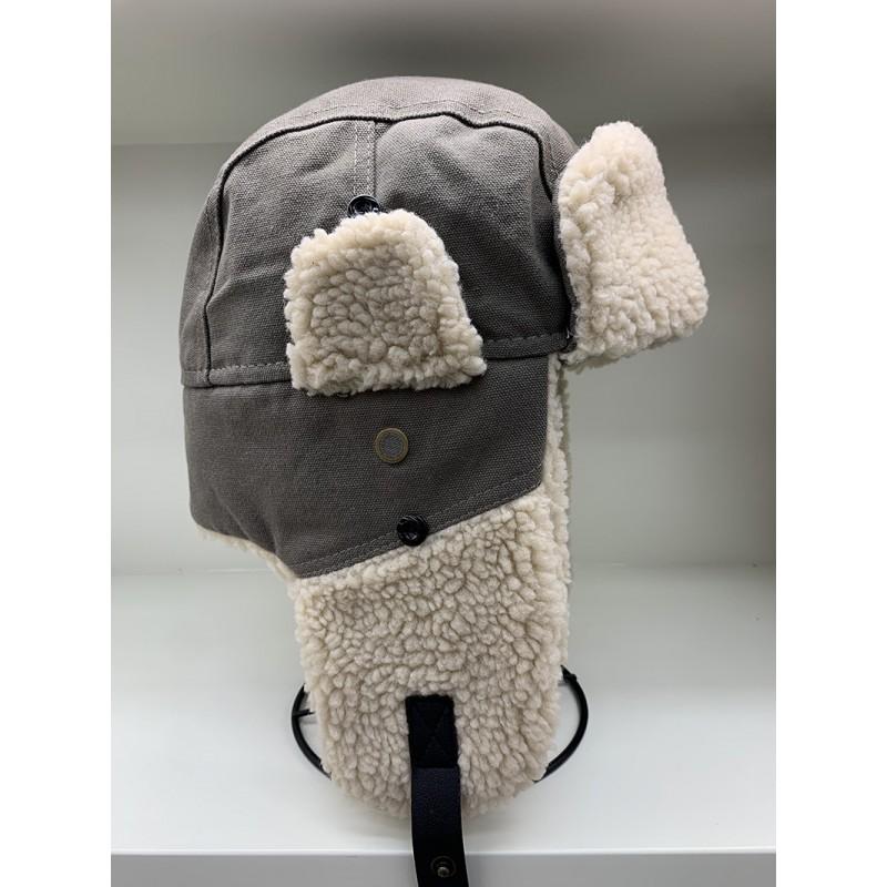 Unisex Winter Warm Aviator Hat With Ear Protection Canvas Fleece Lined Beanie Skiing Cycling Outdoor
