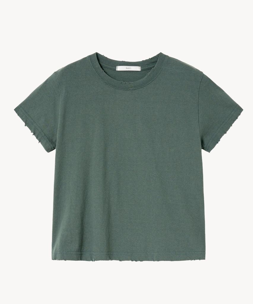 LADY VOLUME Distressed Washed T-Shirt (Khaki)