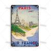 Vintage France Metal Sign  Funny Tin Travel Plaque for Home Bar Cafe Wall Decor  Rustic Metal Plate