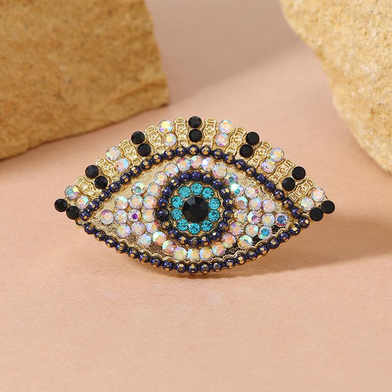 Stylish Devil's Eye Enamel Zircon Ring - Simple, Cute, and Adjustable