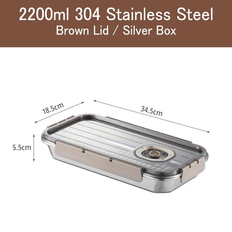 Stainless Steel Food Storage Box Thickened Square Plate Portable Side Dish Container Freshing Lunch Box with Carrying Handle